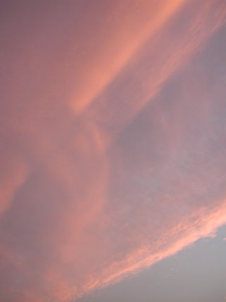 おとといの夕景。撮る間にもいろんな色に変わっていきました。